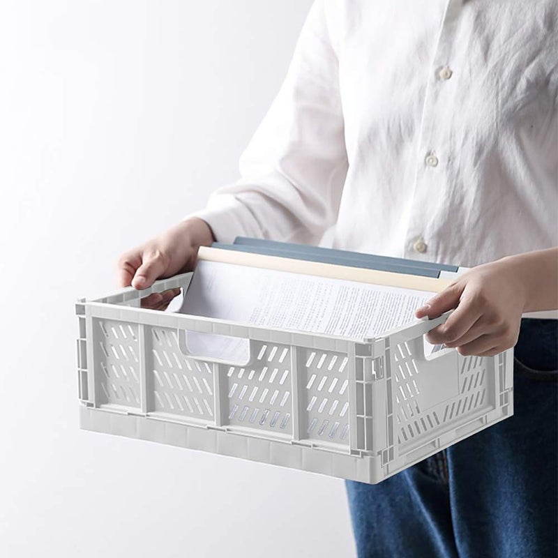 Phyllia 4 PC Baskets Plastic for Shelf Home Kitchen Storage Bin Organizer, Stackable Container Crate for Bedroom Bathroom Office Clothes Beauty(Blue, 13.3x10.2x5.1) - Image 4